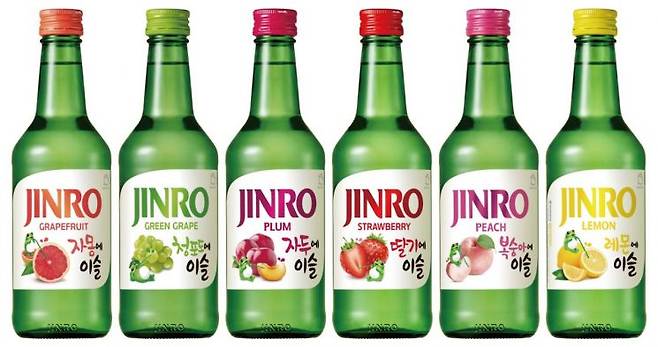 하이트진로의 수출 전용 과일에이슬 시리즈.[사진=하이트진로]
