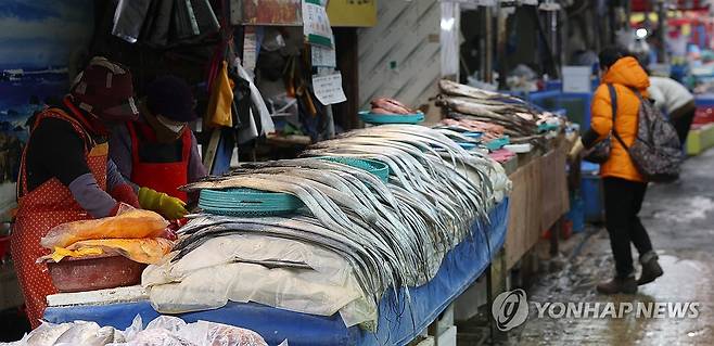 설 앞둔 마산어시장 (창원=연합뉴스) 김동민 기자 = 설 명절을 앞두고 10일 경남 창원시 마산합포구 마산어시장에서 시민들이 설 제수를 구매하고 있다. 2026.2.10 image@yna.co.kr