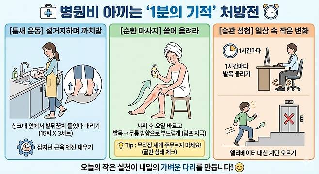 병원비 아끼는 생활 속 작은 실천. 제미나이 생성 그래픽