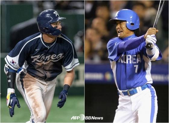 2023 월드베이스볼 클래식에 나섰던 이정후(왼쪽)와 2006 대회에 나섰던 이종범의 모습. /AFPBBNews=뉴스1