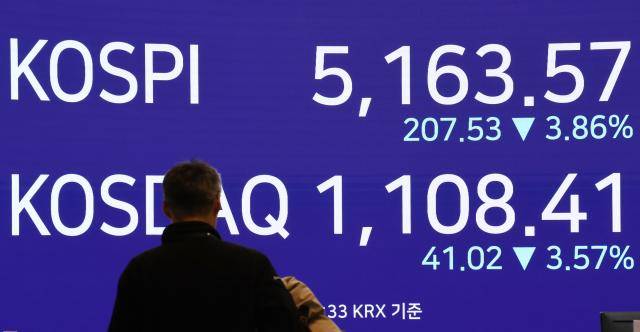 우리은행 본점 전광판에 주가지수가 표시돼 있다. [사진=연합뉴스]