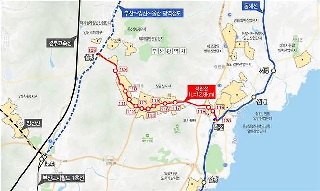 [부산=뉴시스] 12일 기획예산처 재정사업평가위원회 예비타당성조사(예타)를 통과한 도시철도 정관선. (사진=부산시 제공) 2026.02.12. photo@newsis.com *재판매 및 DB 금지