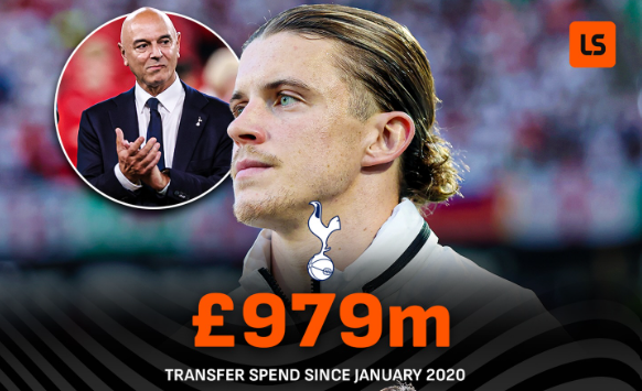 토트넘 홋스퍼가 코너 갤러거 영입으로 2020년 1월부터 총 9억 7900만 파운드를 지출했다. 라이브스코어