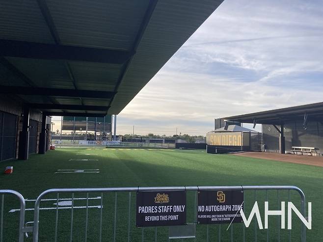 (미국 애리조나주 피오리아에 위치한 샌디에이고 스프링캠프 불펜 마운드. 하트도 조만간 이곳에서 개막전 26인 로스터 진입을 위해 구슬땀을 흘릴 예정이다)