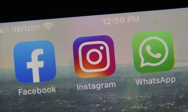 메타의 소셜미디어 페이스북, 인스타그램, 왓츠앱의 로고. /뉴시스