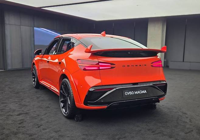 제네시스 'GV60 마그마' 후면. ⓒ데일리안 정진주 기자