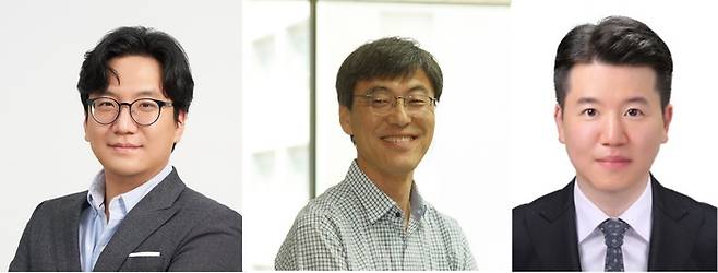 왼쪽부터 박규영 포스텍 교수, 정경민 UNIST 교수, 유정근 KIST 박사
