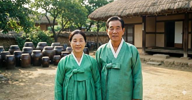 구글의 이미지 생성 인공지능(AI)에 "할머니·할아버지 사진을 젊어 보이게 만들어 달라"고 명령어를 입력한 결과. 흰머리를 검게 염색하고, 피부를 탄력 있어 보이게 보정했다. 사진 나노 바나나
