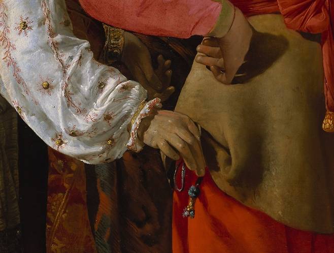 조르주 드 라 투르, 점쟁이(일부 확대), 1630, 캔버스에 유채, 101.9x123.5cm, 메트로폴리탄 미술관