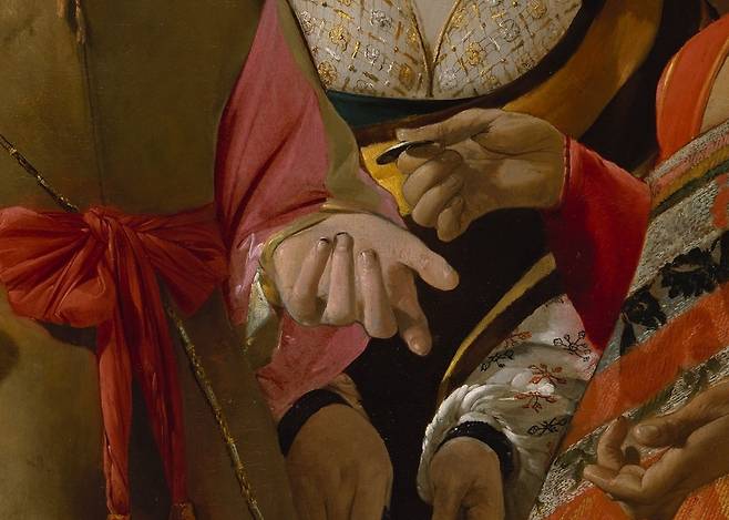 조르주 드 라 투르, 점쟁이(일부 확대), 1630, 캔버스에 유채, 101.9x123.5cm, 메트로폴리탄 미술관