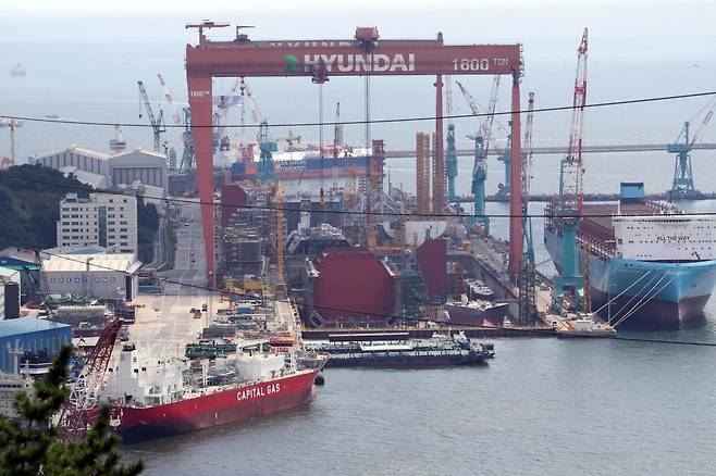 울산 HD현대 조선소 현장 모습. 뉴스1