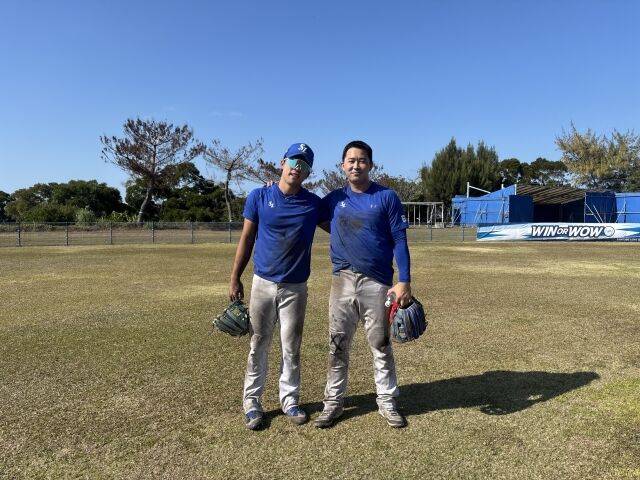 김영웅과 전병우(왼쪽부터)./삼성 라이온즈