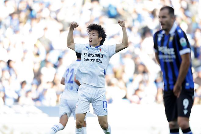 인천축구전용경기장/ K리그2/ 인천유나이티드 vs 수원삼성블루윙즈/ 수원 이민혁 득점/ 골 세레머니/ 사진 정재훈