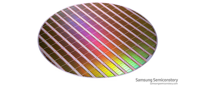 삼성전자의 반도체 웨이퍼. [출처=삼성전자]