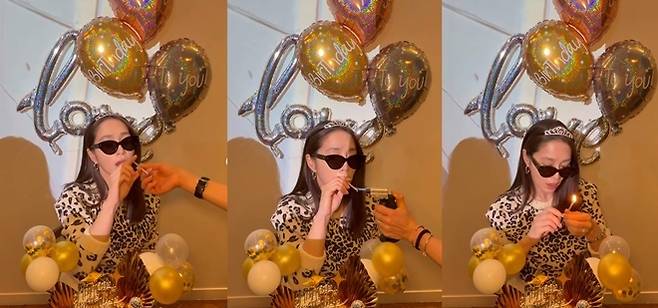 배우 이민정이 생일을 맞아 공개한 담배 퍼포먼스 영상에 온라인상 갑론을박이 이어지고 있다. / 사진 = 이민정 SNS