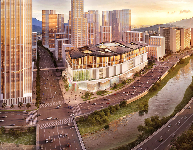 2028년 개장 목표인 '더현대 광주' 조감도. 광주지역 첫 복합쇼핑몰인 더현대 광주는 더현대 서울의 1.4배 규모로 추진된다. 광주광역시 제공