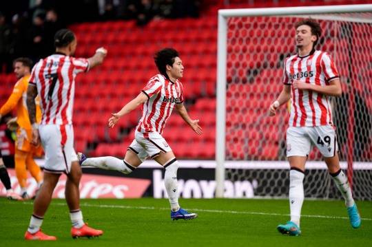 선제골 넣고 기뻐하는 배준호. 사진[AP=연합뉴스]