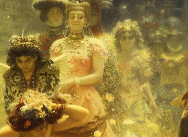 일리야 레핀, 사드코(일부 확대), 1876, 캔버스에 유채, 323x230cm, 러시아 미술관