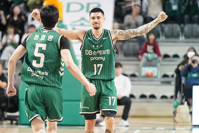 승리 확신하는 알바노 [KBL 제공. 재판매 및 DB 금지]