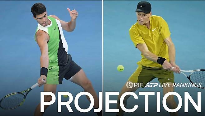 알카라스와 시너의 올해 세계랭킹 1위 다툼은 어떻게 될까요? 출처 ATP 투어