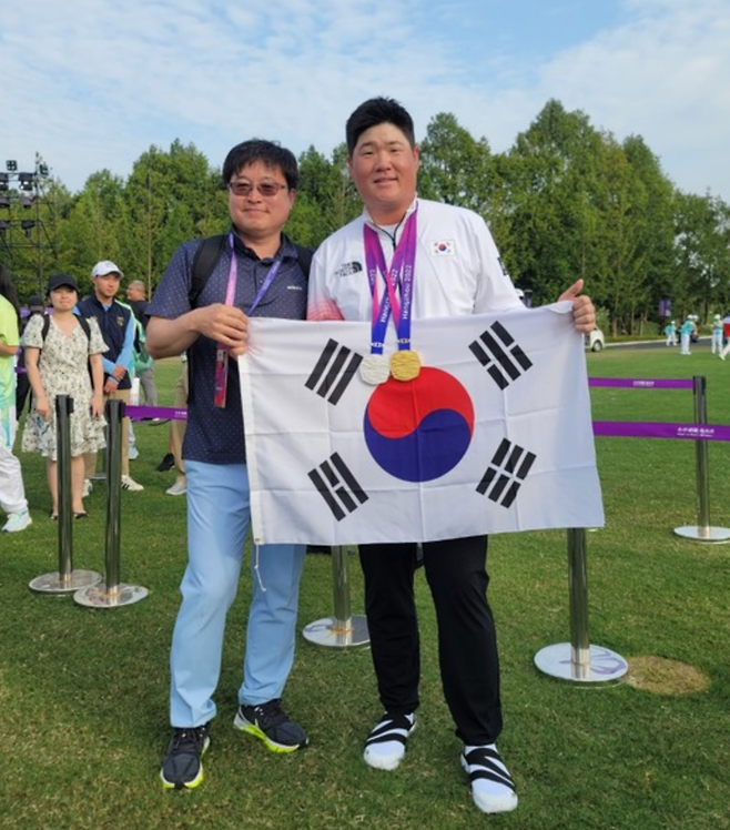 항저우 아시안게임에서 단체전 금메달과 개인전 은메달을 딴 임성재. 올댓스포츠 제공