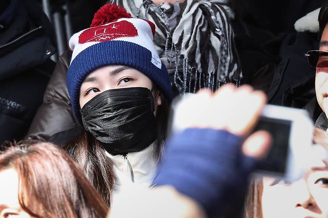 2018 평창올림픽 스켈레톤 경기가 열린 강원도 평창군 올림픽슬라이딩센터를 찾은 김연아. 뉴스1