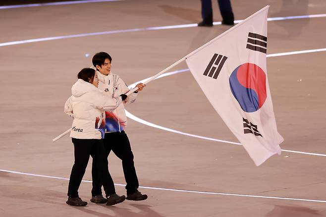 2026 밀라노·코르티나담페초 동계올림픽 개회식 한국 선수단의 입장 모습. [게티이미지]