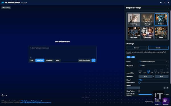 인텔의 'AI 플레이그라운드' 실행 모습 / 권용만 기자