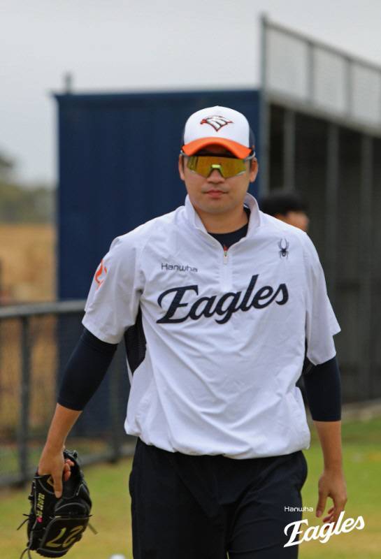 한화 호주 멜버른 스프링캠프에서 훈련 중인 이민우. 사진제공=한화 이글스