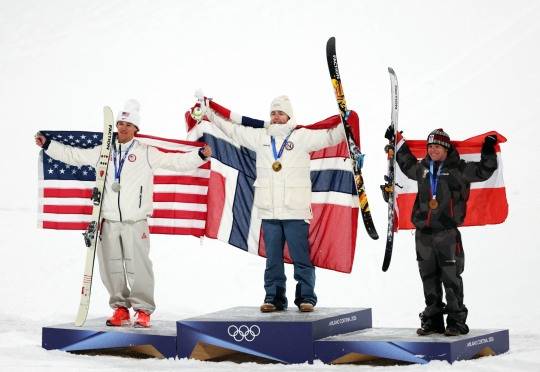 동계올림픽 프리스타일 스키 시상식 모습. 사진[로이터=연합뉴스]
