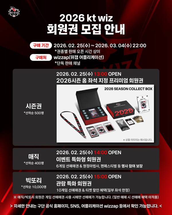 KT 위즈 회원권 모집 안내(사진=KT)