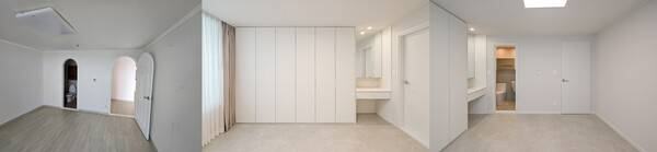 안방 시공 전과 후 모습. / 사진-디자인더라움 제공