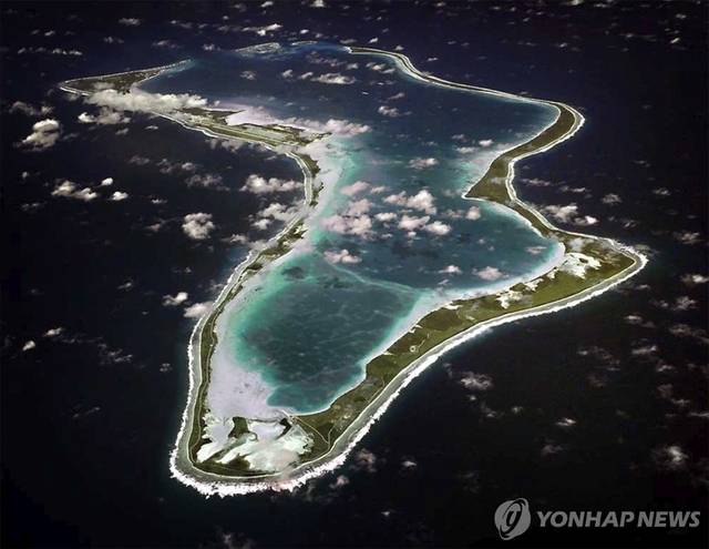 차고스 제도의 디에고 가르시아섬. 미 해군 제공, AP 연합뉴스 자료사진