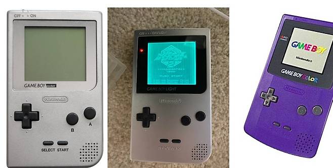 게임보이 포켓과 게임보이 라이트와 게임보이 칼라