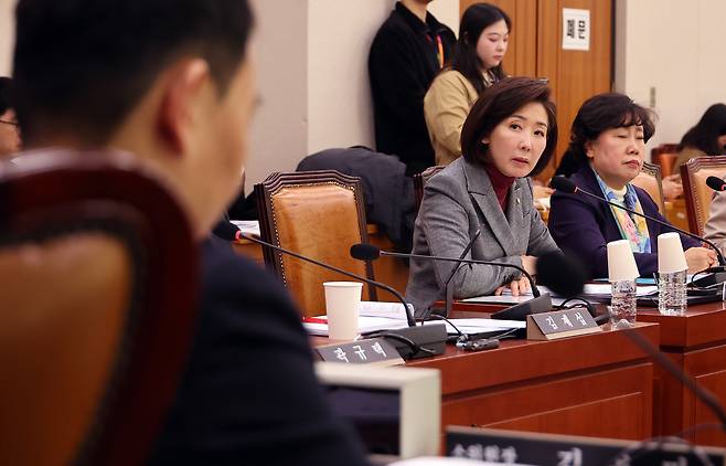 나경원 국민의힘 의원이 20일 국회 법제사법위원회 법안심사제1소위원회에서 발언하고 있다. 연합뉴스