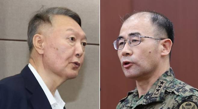 (좌) 윤석열 전 대통령 (우) 곽종근 전 사령관. 연합뉴스