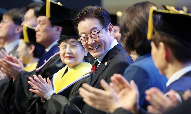 이재명 대통령이 20일 대전 유성구 카이스트(KAIST)에서 열린 학위수여식에 참석해 있다. 청와대통신사진기자단