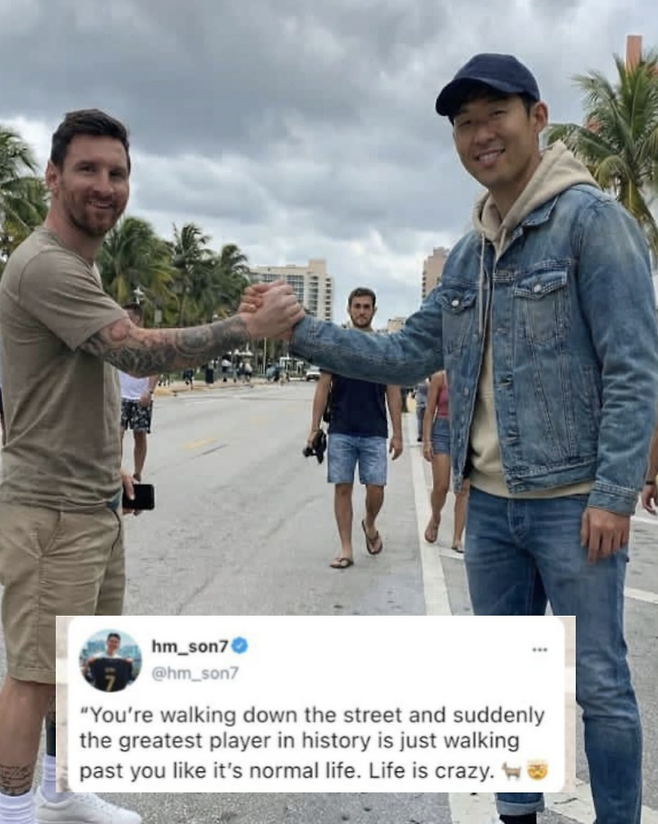 ▲ 메시와 손흥민 온라인상 합성 이미지