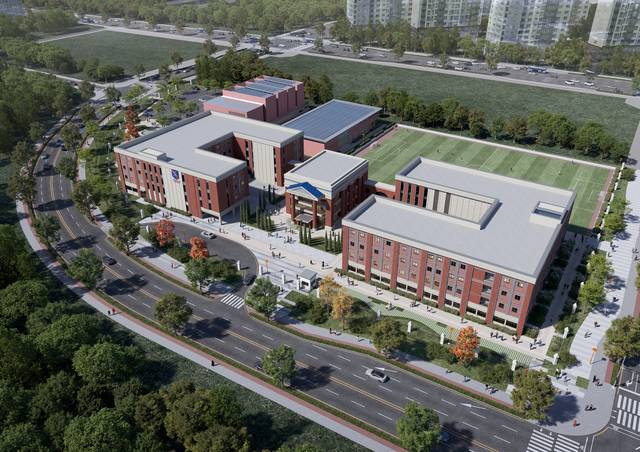 오는 2028년 8월 부산진해경제자유구역 내 명지국제신도시에 개교 예정인 로열러셀스쿨 조감도. 부산진해경제자유구역 제공