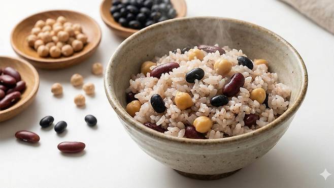 통조림 콩보다 직접 익힌 콩의 칼륨 함량이 높은 편이다｜출처: Gemini 생성