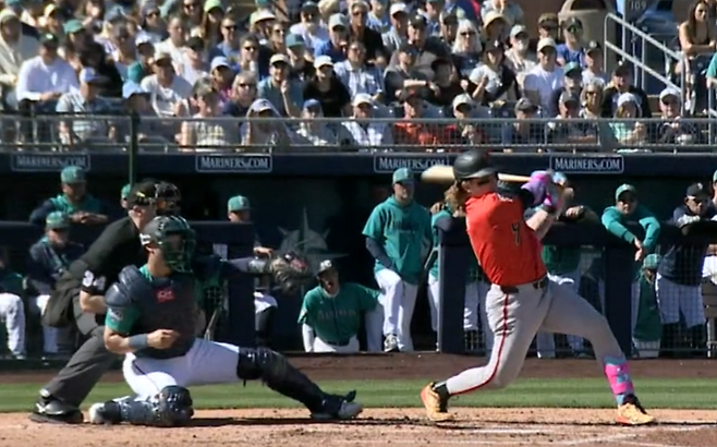 베이더가 22일 시애틀 매리너스와의 시범경기에서 타격을 하고 있는 모습. 사진=MLB닷컴 캡처