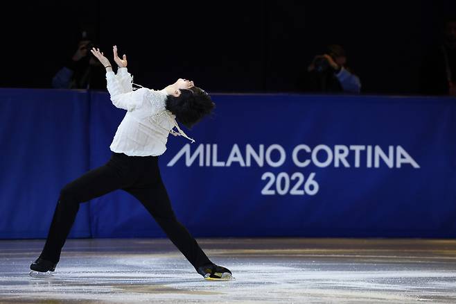 올림픽 갈라 연기 펼치는 차준환 / 사진=연합뉴스