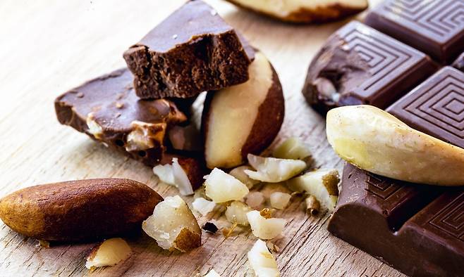 브라질너트와 다크초콜릿은 건강에 이로운 성분이 풍부한 식품으로 알려져 있지만, 과도하게 먹으면 오히려 부담이 될 수 있어 적정량 섭취가 중요하다. 게티이미지뱅크