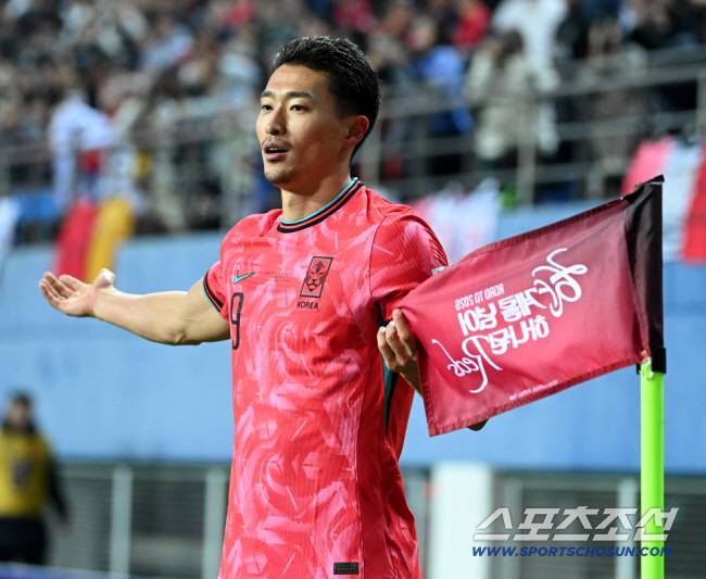 14일 대전월드컵경기장에서 열린 대한민국과 볼리비아의 A매치 평가전. 조규성이 후반 팀의 두번째 골을 터뜨리고 기뻐하고 있다. 대전=허상욱 기자wook@sportschosun.com/2025.11.14/