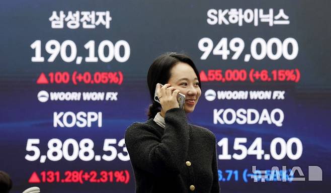 5800선 돌파한 코스피, 삼성전자-하이닉스도 상승 마감