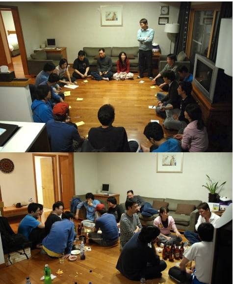 2009년 겨울, 카카오톡 출시를 앞두고 카카오 전 직원이 참여한 강원도 홍천 워크샵./카카오