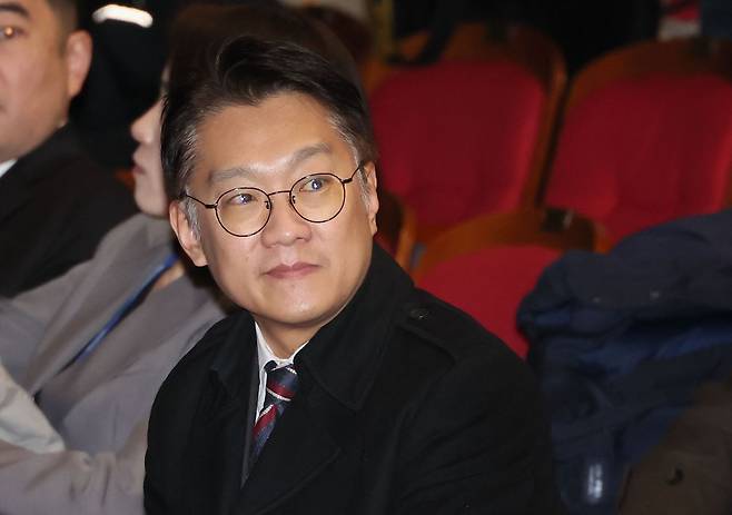 김남준 청와대 대변인이 23일 인천 계양문화회관에서 열린 김민석 국무총리 K-국정설명회에 참석하고 있다. 연합뉴스