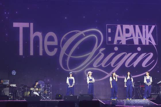 Girl group Apink during its "The Origin: Apink" concert [WITH US ENTERTAINMENT]