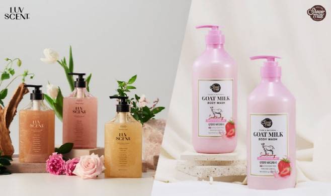 미국 월마트에 입점한 애경산업 바디케어 제품. (사진=애경산업)