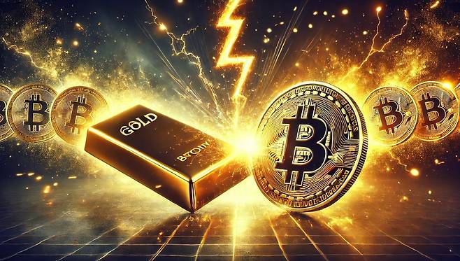 비트코인, 금 이미지./이미지=챗GPT 달리